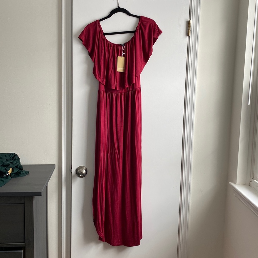 Red maxi dress